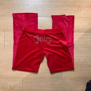 Juicy Couture Red Velour Trousers